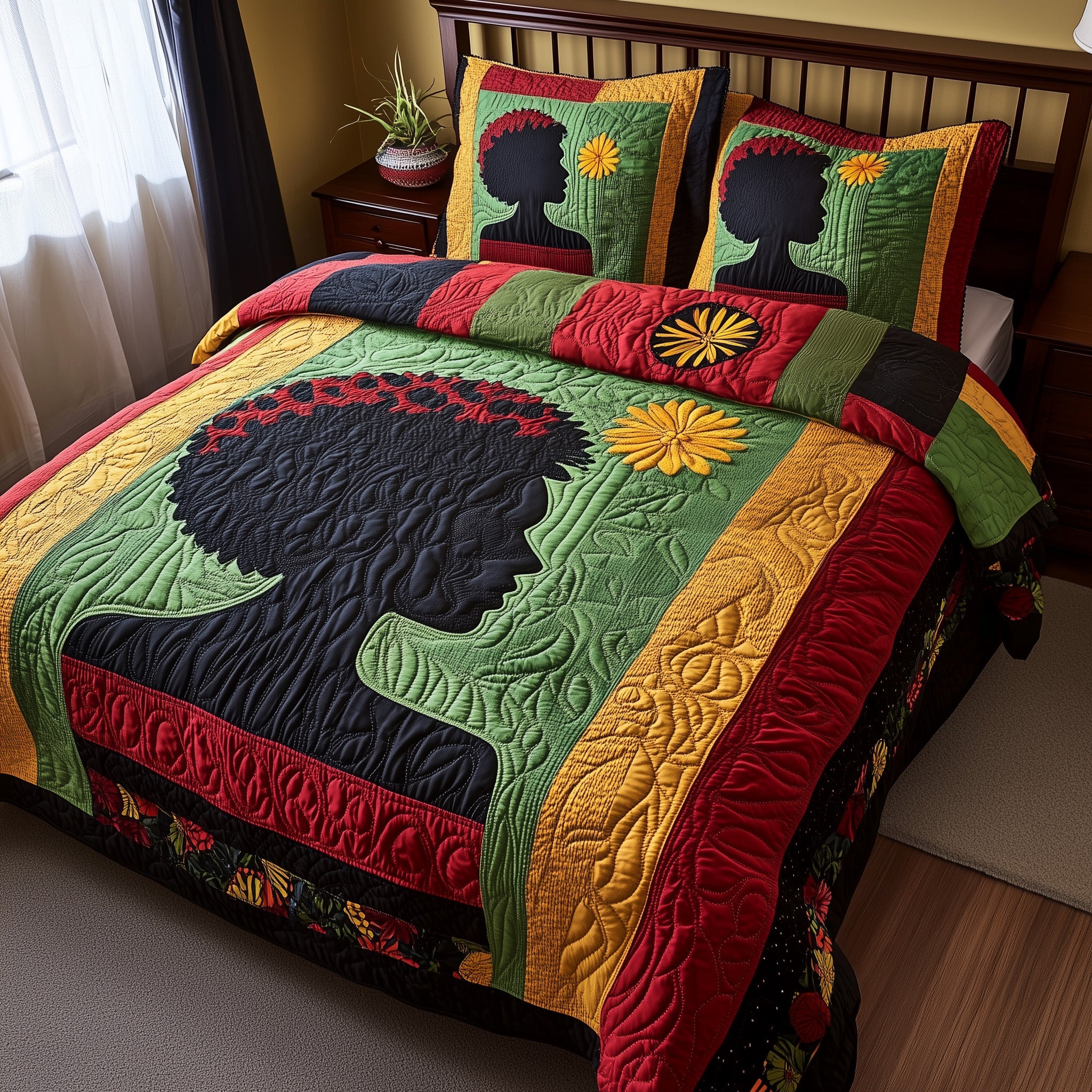 Proud Roots Quilted Bedding Set Duvet Cover Merchandise African American Gifts For Her