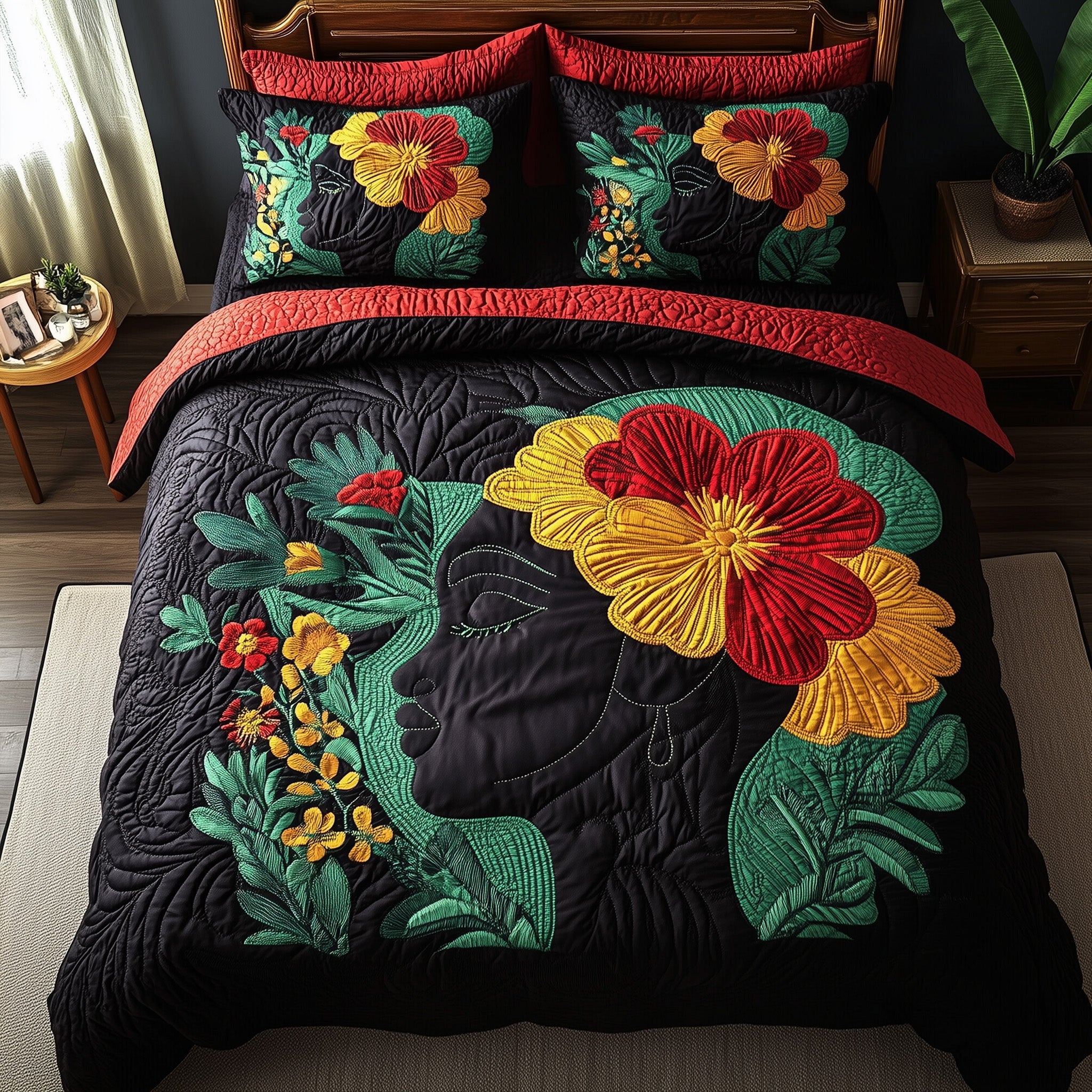 Proud Roots Quilted Bedding Set Duvet Cover Merchandise Melanin African American Gifts