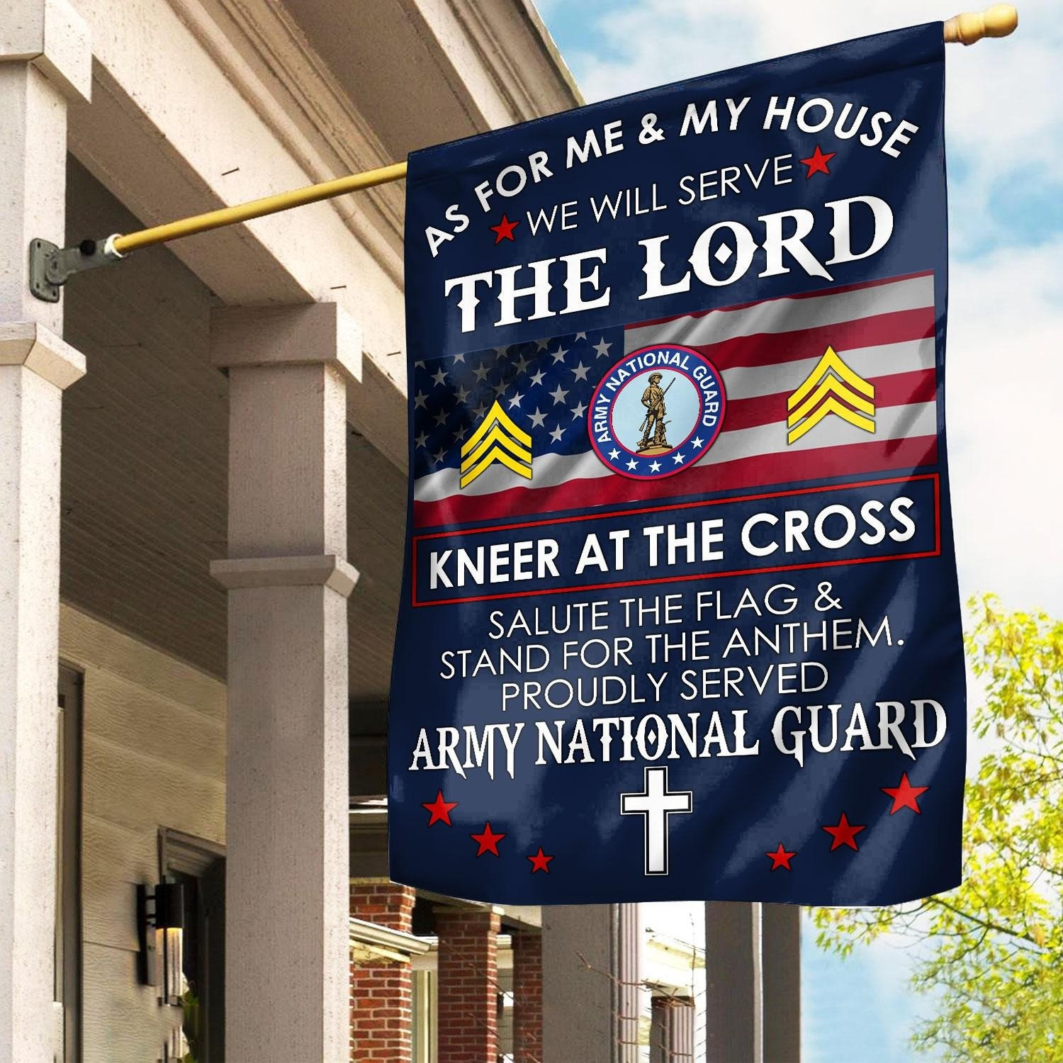 Proud Served US Army National Guard Flag Pride Military Patriotic Flag Indoor Outdoor