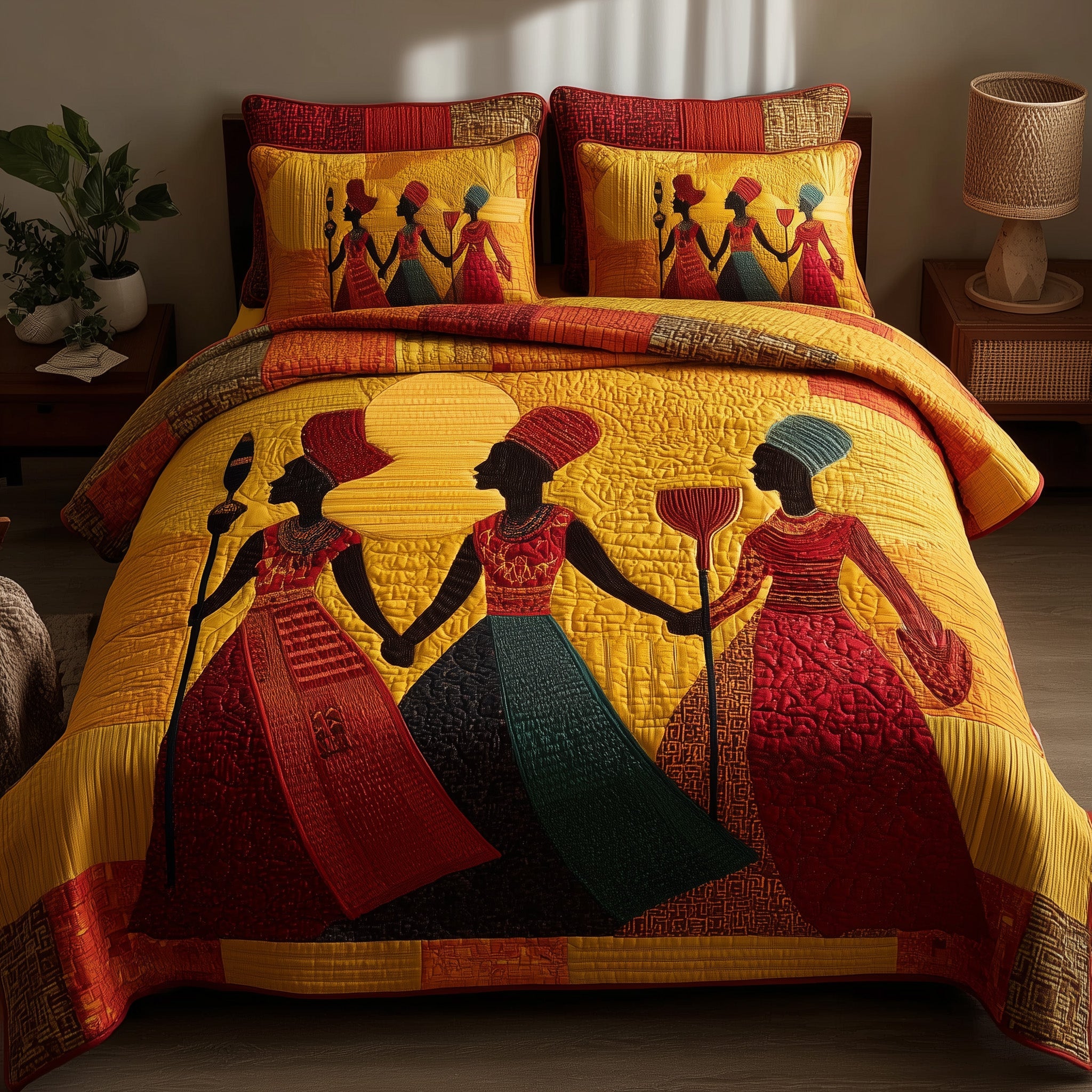 Proud To Rise Quilted Bedding Set Duvet Cover Bedspread Melanin Themed Gifts