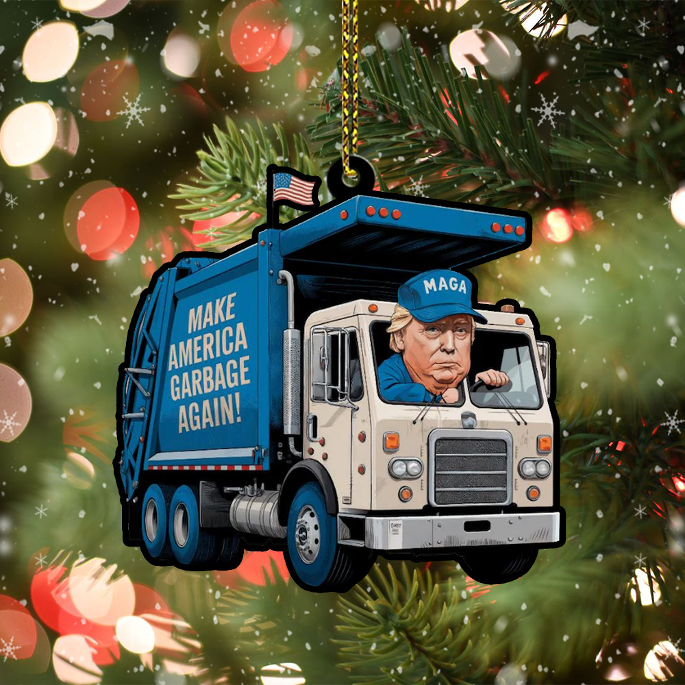 Proud Trump Garbage Ornament Shape Make America Great Again Trump Supporter Ornament