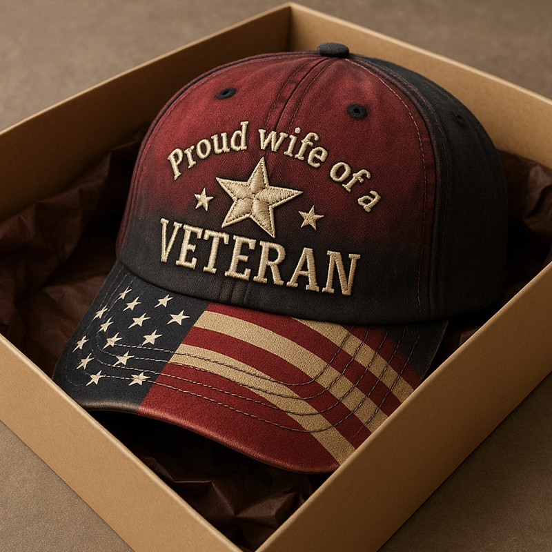 Proud Wife Of A Veteran Hat American Flag Proud Veteran Cap Gifts For Husband