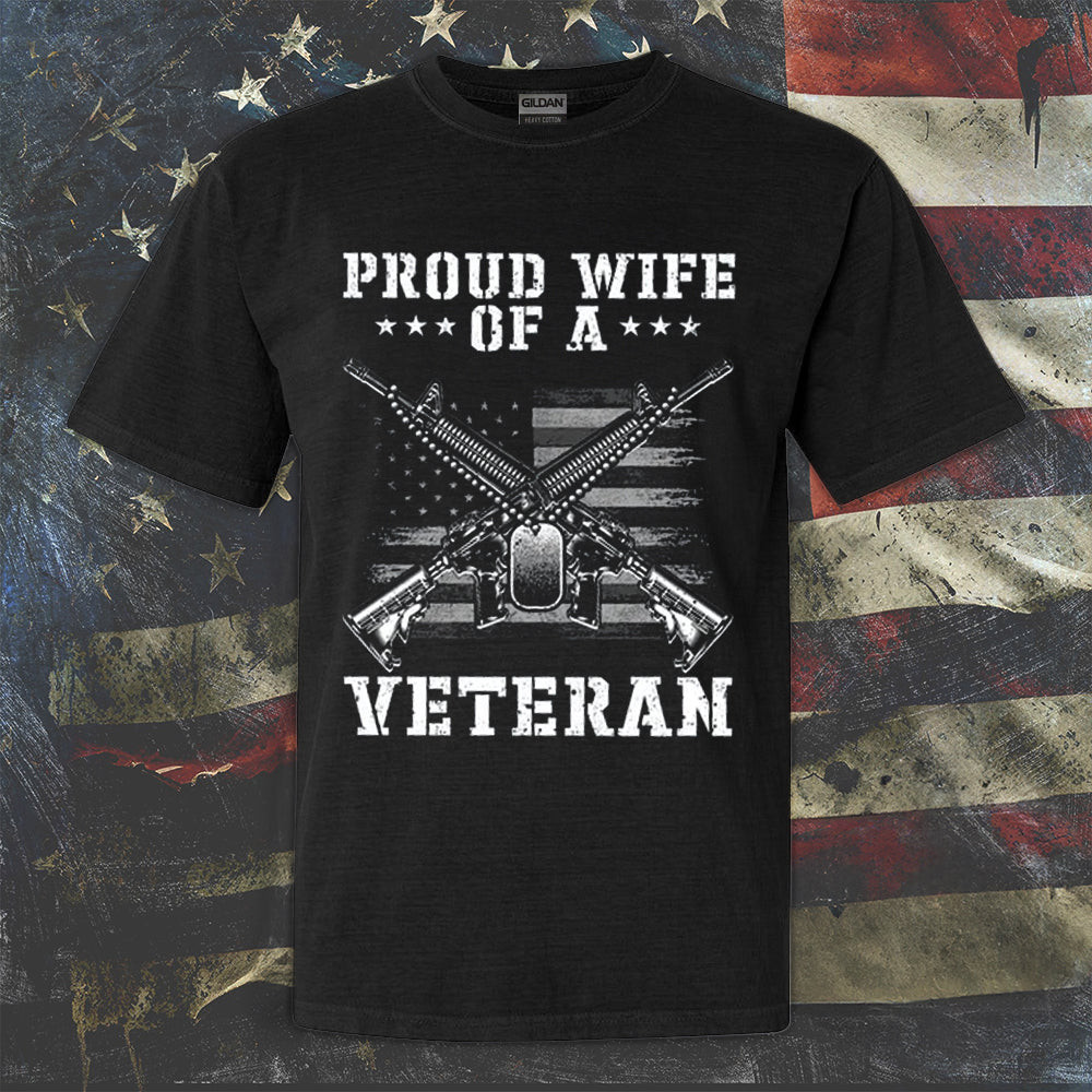 Proud Wife Of Veteran Shirt Proud To Be A Veteran Wife T-Shirts Gifts For Spouse