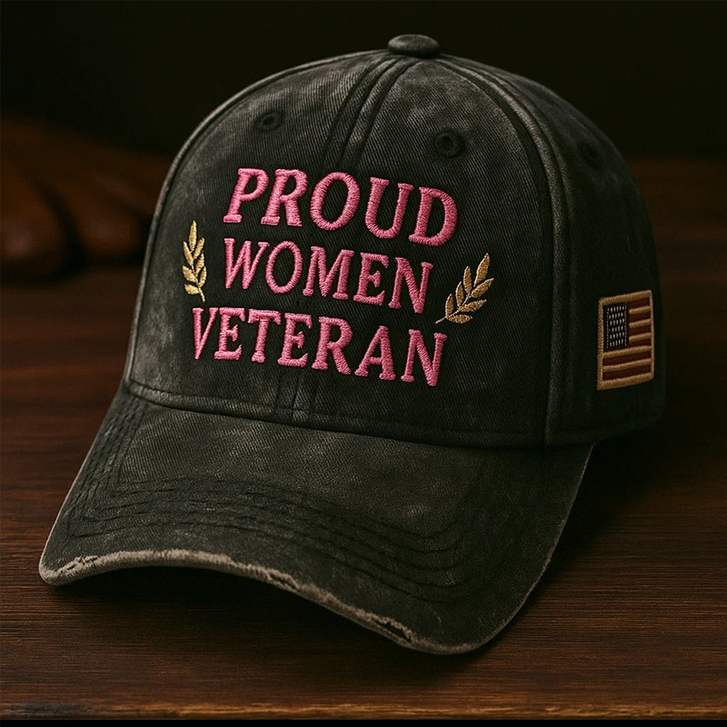 Proud Women Veteran Vintage Hat American Flag Baseball Cap Proud Veteran Gift Ideas