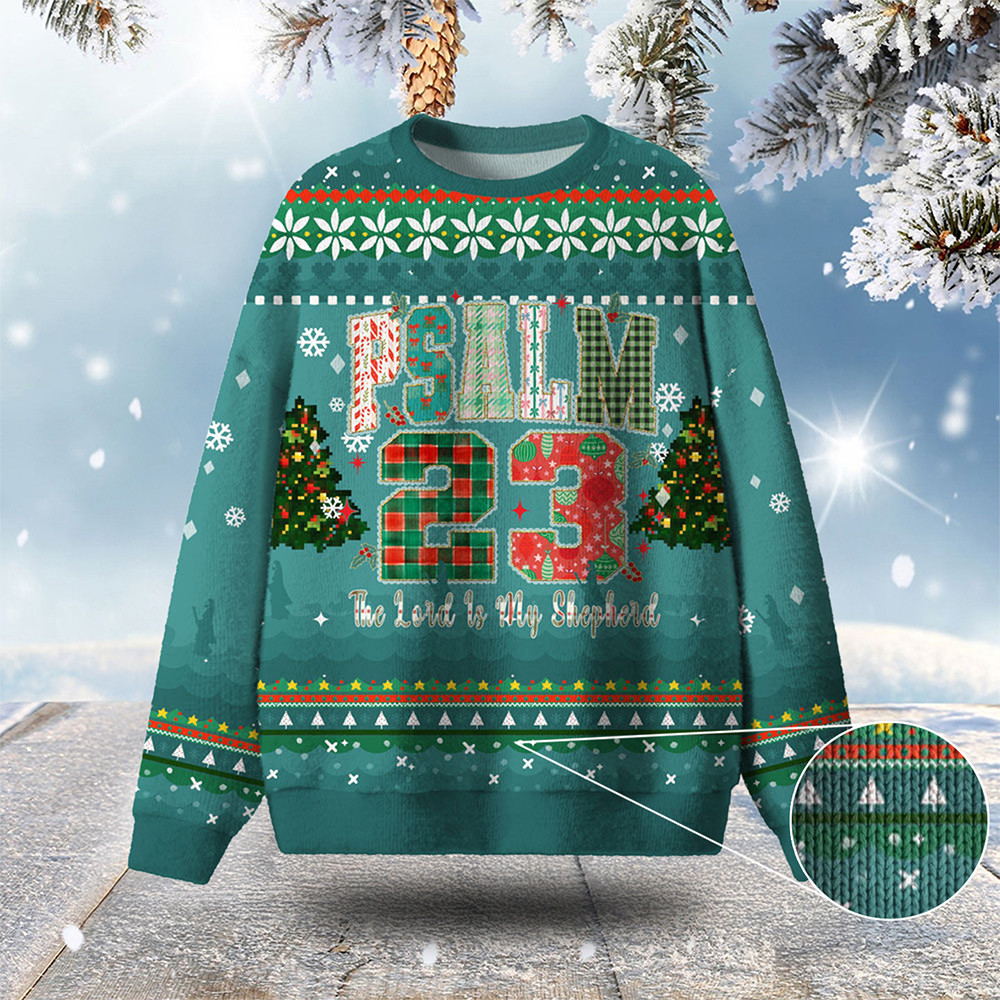 Psalm 23 The Lord Is My Shepherd Ugly Christmas Sweater Xmas Wear Christian Gift Ideas