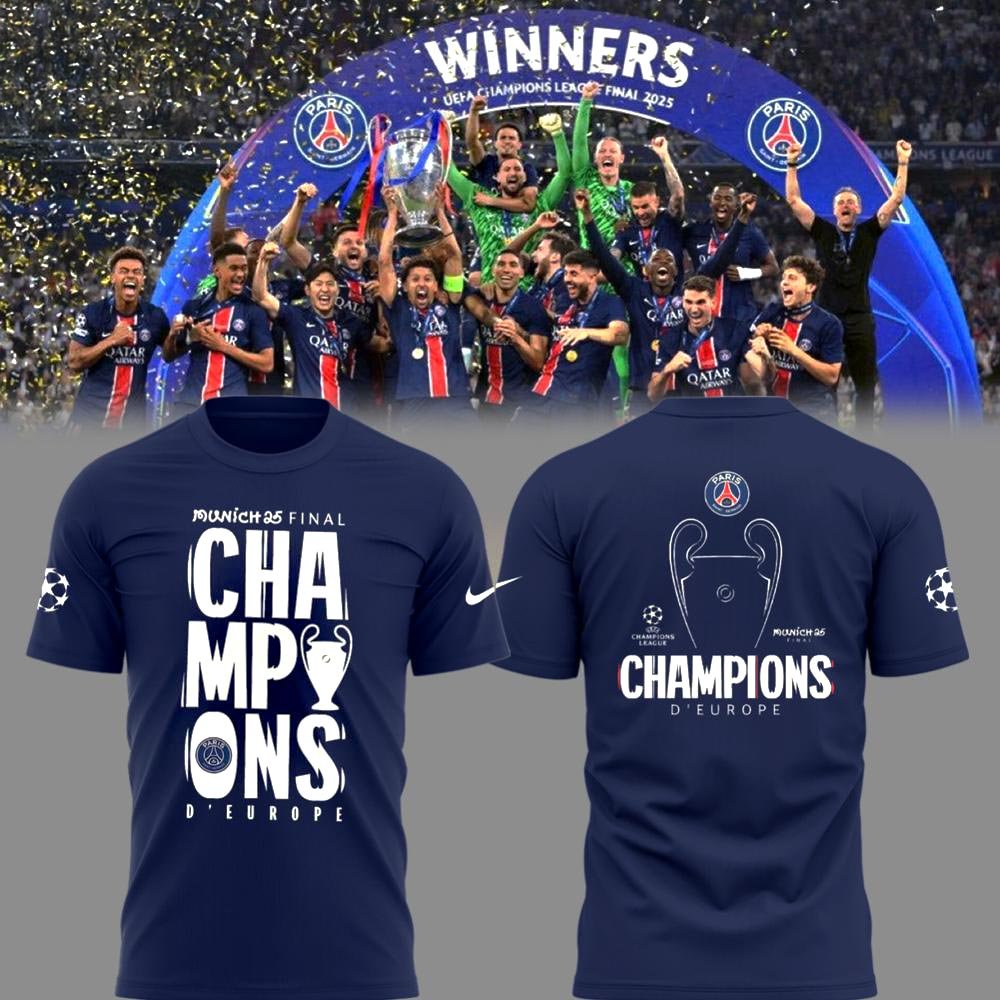 PSG 2025 UEFA Champions League Winners T-Shirt Gifts For Son