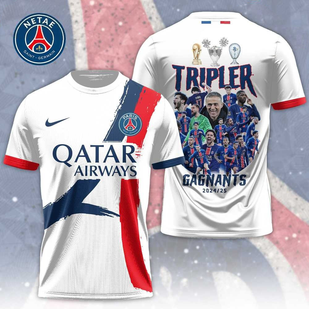 PSG UEFA Champions League Tripler Gagnants 2025 Shirt Presents For Football Lovers
