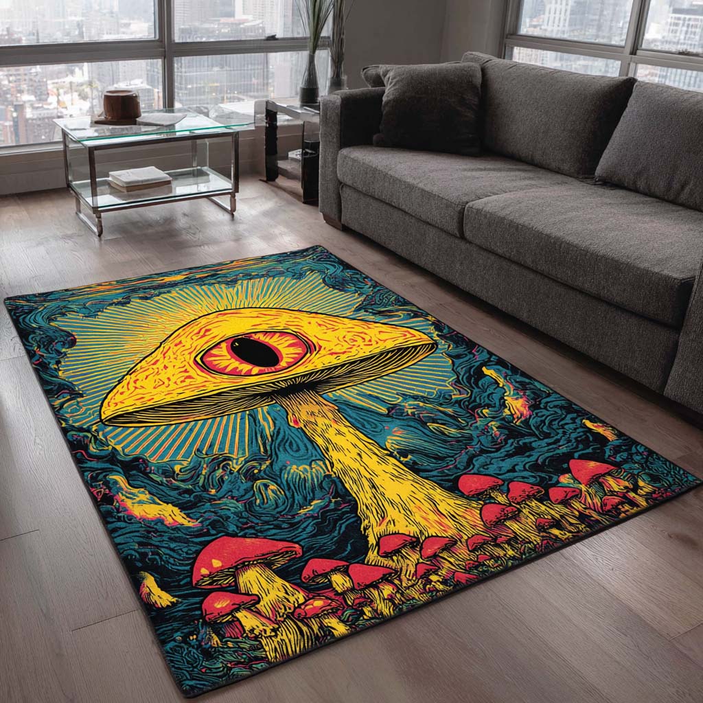 Psychedelic Eye Area Rug Home Entrance Decor Ideas Hippie Christmas Gifts