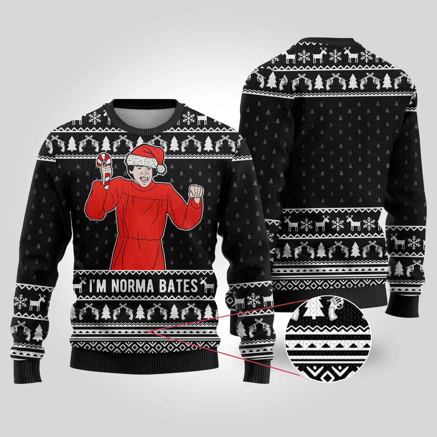 Psycho Ugly Christmas Sweater Black Exclusive Holiday Sweater Merch for Gift Giving
