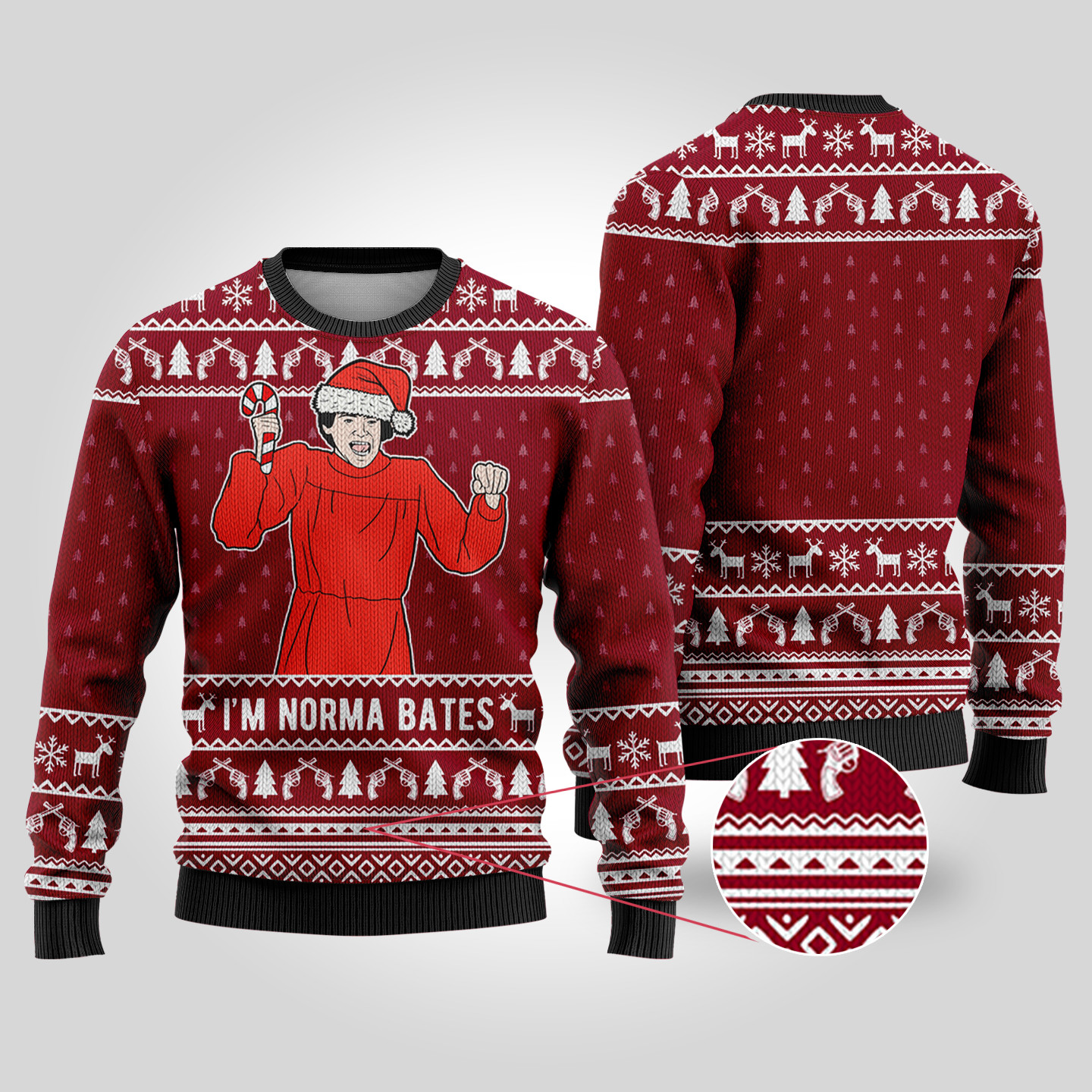 Psycho Ugly Christmas Sweater Cardinal Red Unique Holiday Sweater Gift Idea for Loved Ones