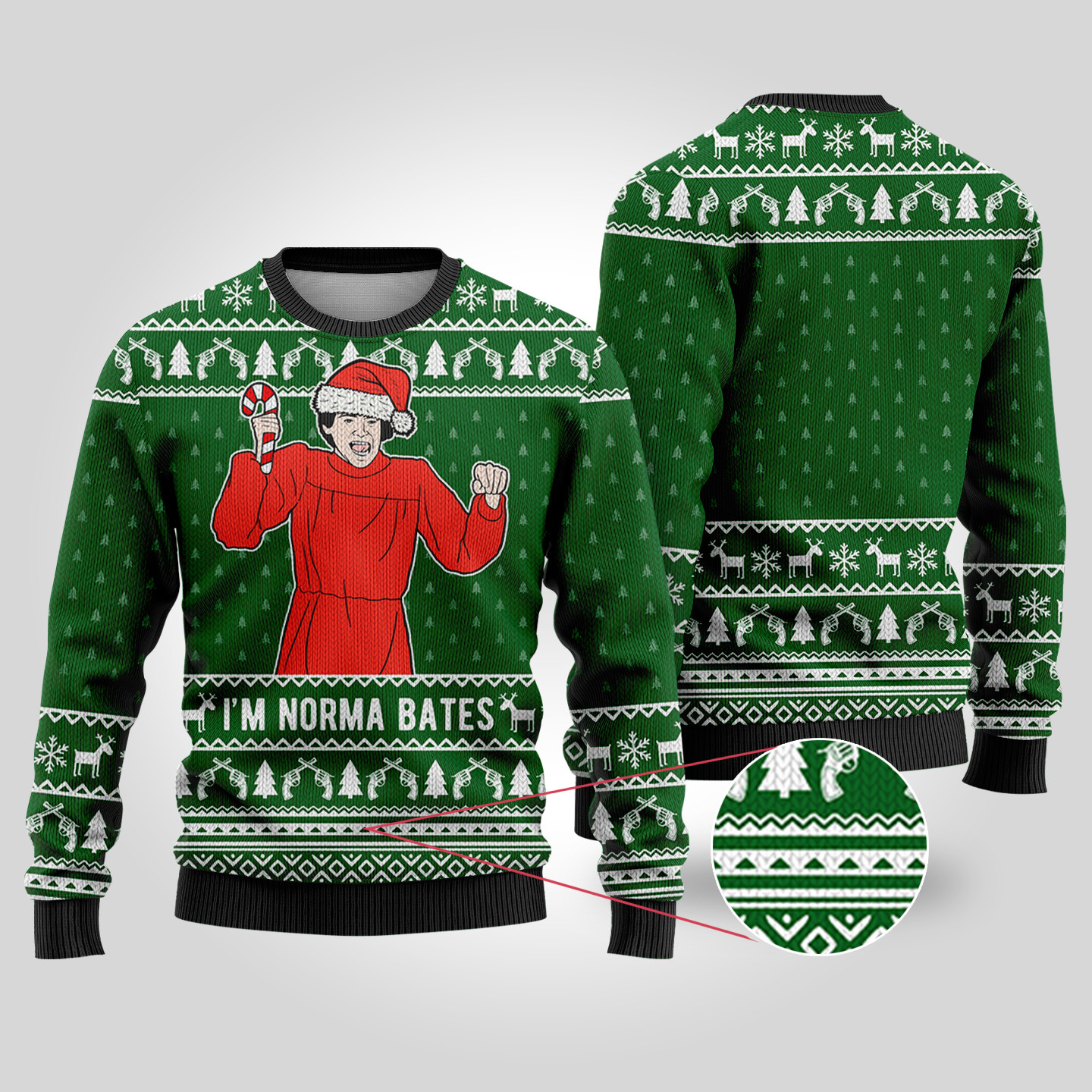 Psycho Ugly Christmas Sweater Forest Green Custom Christmas Sweatshirt for Family Matching