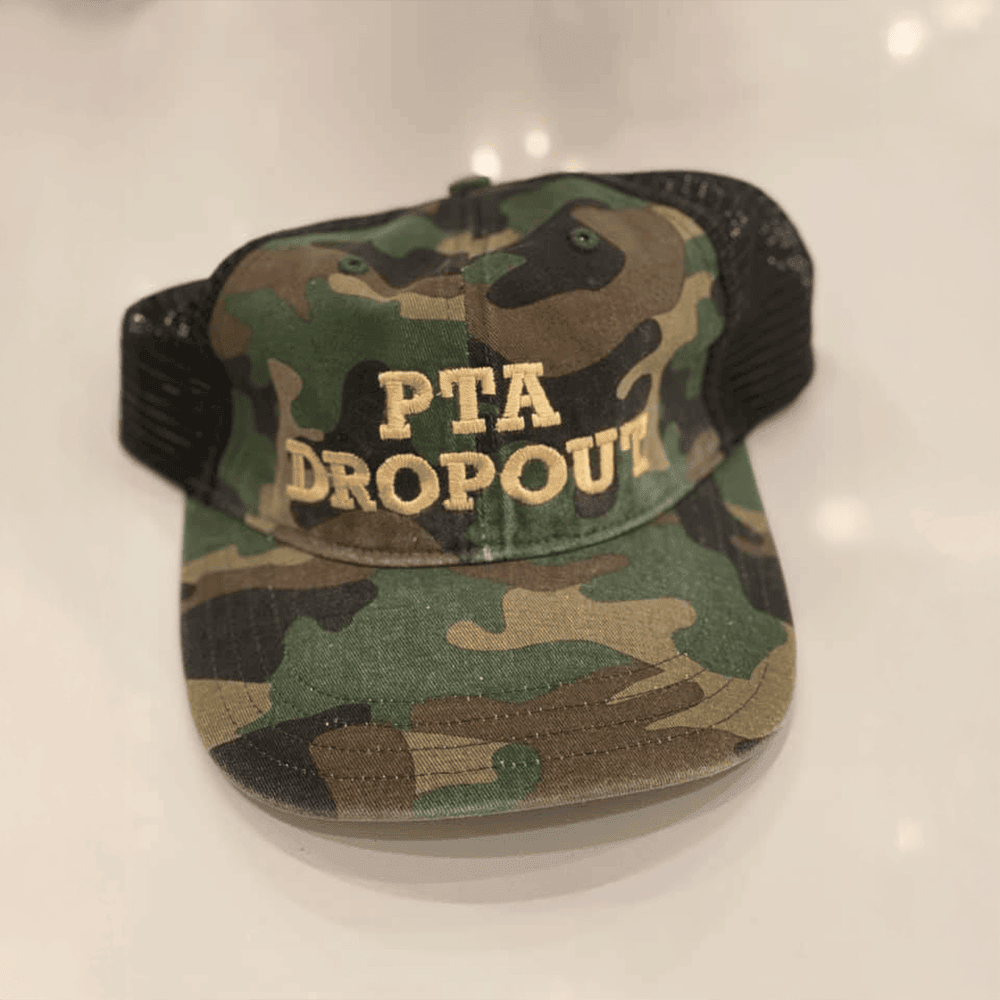 PTA Dropout Camo Trucker Hat Embroidered Dad Hat Gift Idea for Father