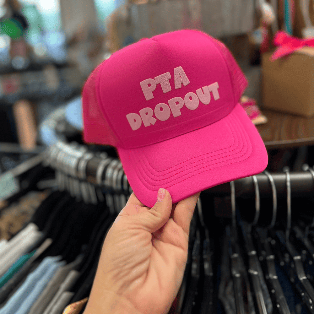 PTA Dropout Pink Trucker Hat Embroidered Gift Idea for Wife Casual Street Hat PTA Dropout Pink Trucker Hat Embroidered Gift Idea for Wife Casual Street Hat