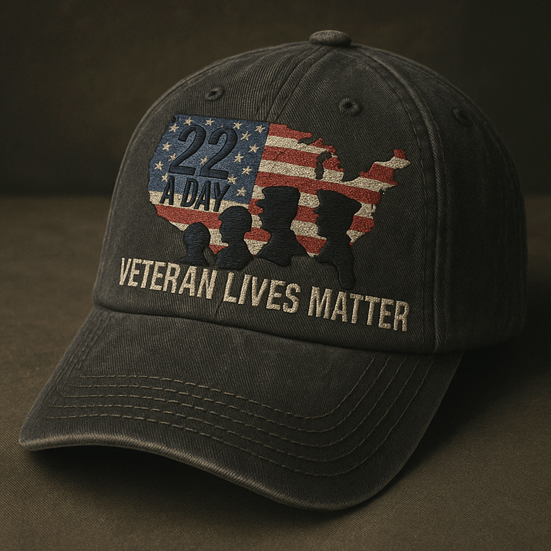 PTSD Awareness Hat 22 A Day Veteran Lives Matter Cap Gifts For Patriots
