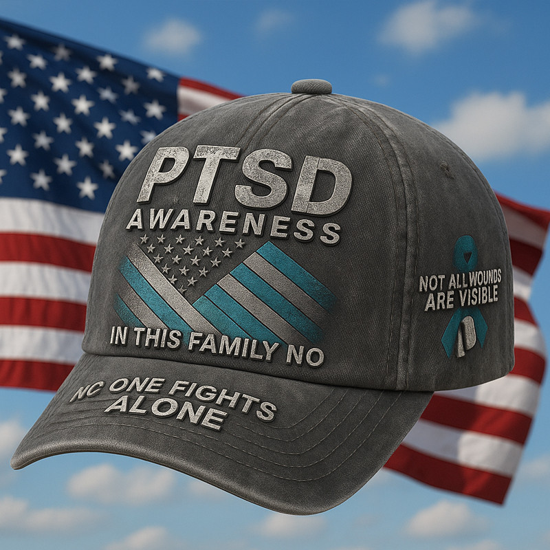 PTSD Awareness Veteran Hat No One Fights Alone Cap Veteran Gift Ideas