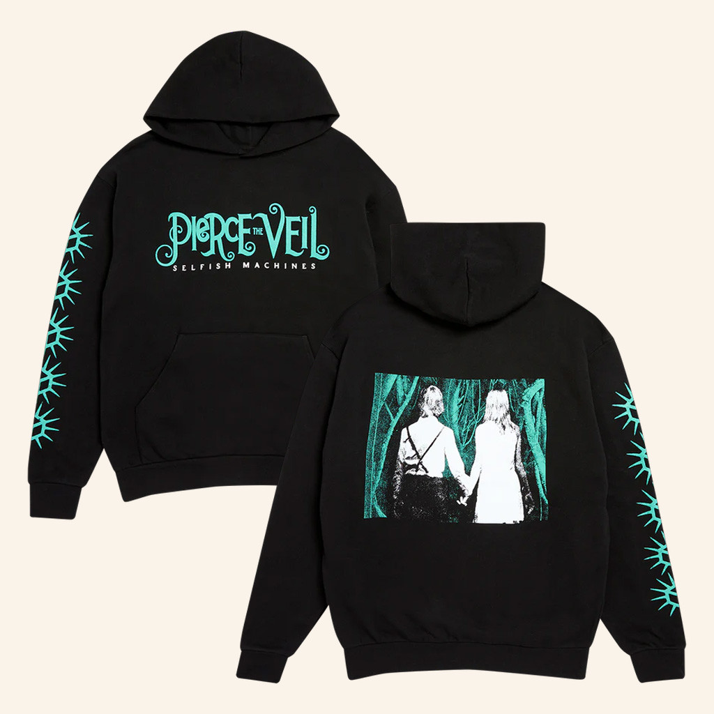 PTV Merch Selfish Machines Holding Hands Hoodie Pierce The Devil Hoodie Gift For Rock Lovers