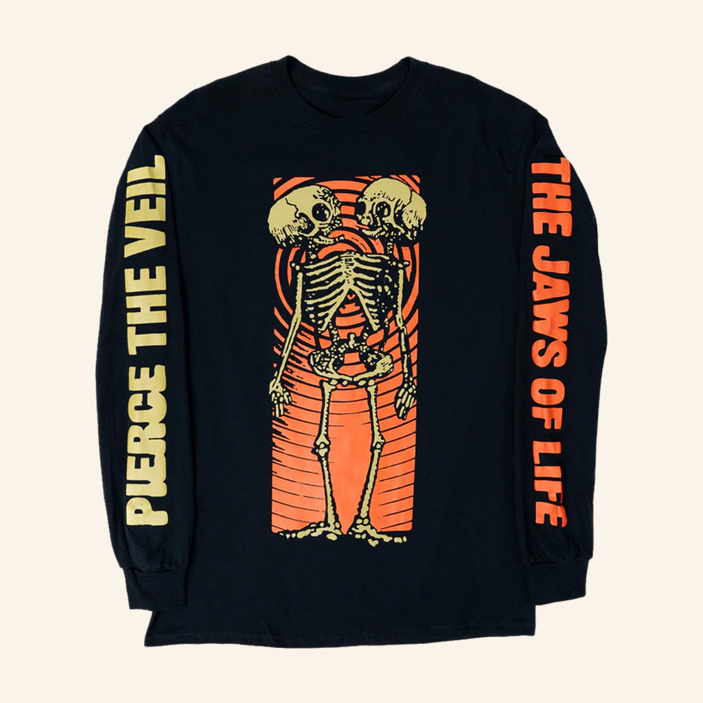PTV Merch Skeleton Lovers Long Sleeve T-Shirt Pierce The Devil Shirt Gift For Him