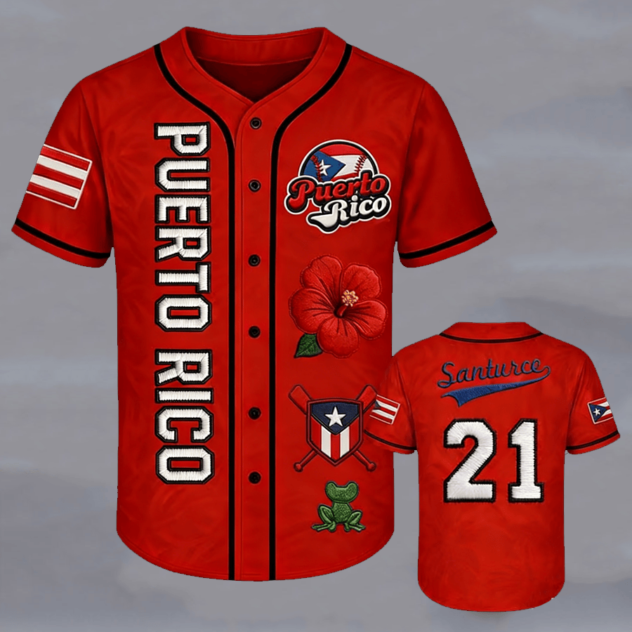 PuBad Bunny Puerto Rico Baseball 21 Jersey Bad Bunny Game Day Clothes Baseball Fan Gift For Him