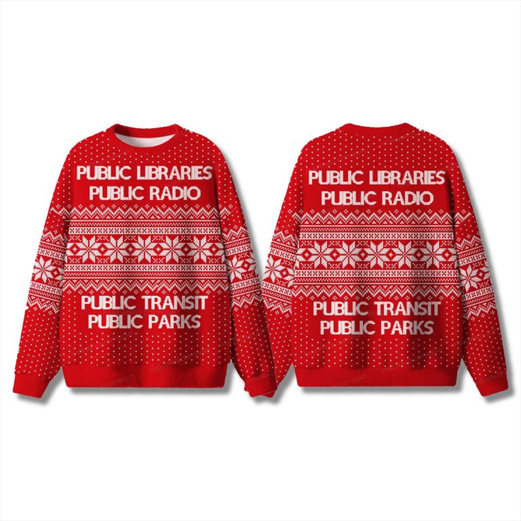 Public Libraries Public Radio Public Transit Ugly Sweater Christmas Gifts For Guys