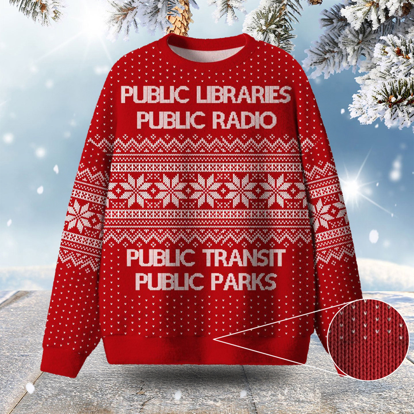 Public Libraries Public Radio Ugly Christmas Sweater Xmas Gifts For Book Lovers