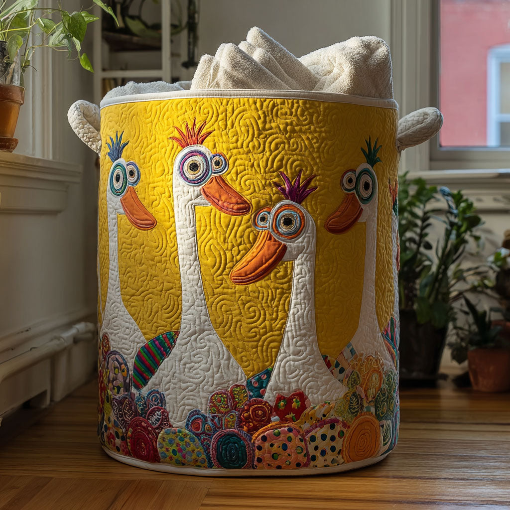 Puddle Parade Quilted Laundry Basket Fall Merch Pick