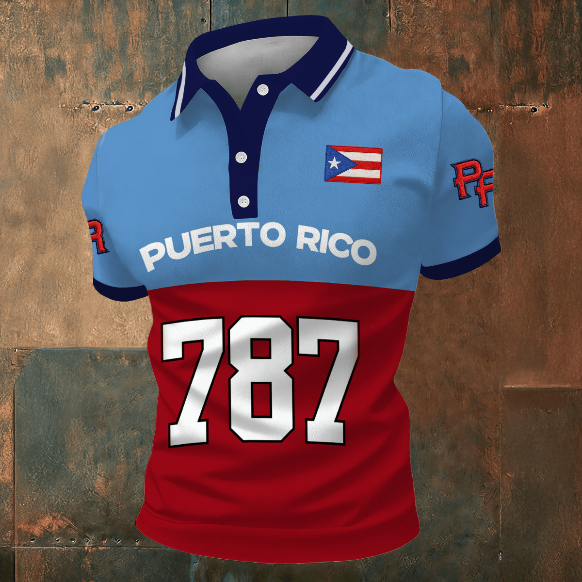 Puerto Rico 787 Baseball Polo Shirt Bad Bunny Clothes Present For Sport Fans