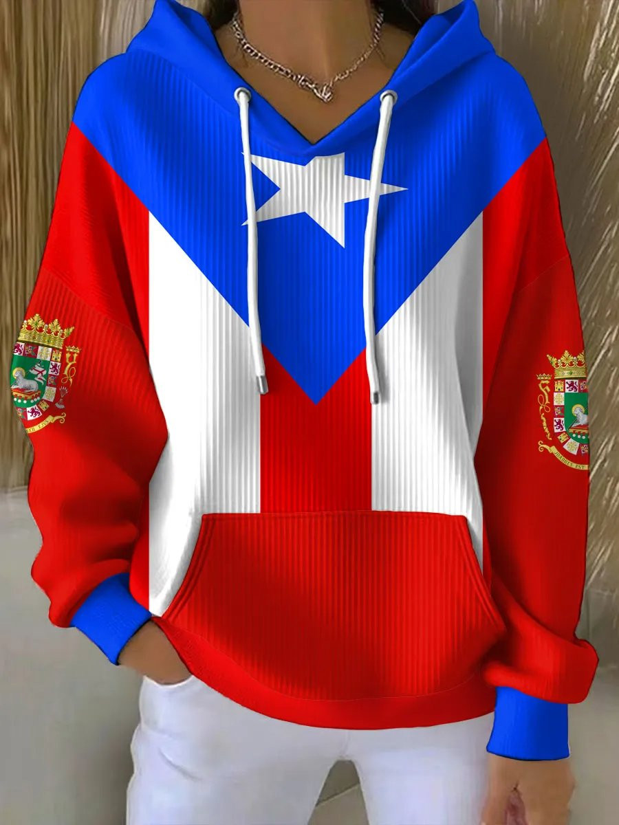 Puerto Rico Art Hoodie Boricua Puerto Rican Hooded Sweatshirt Gift For Women