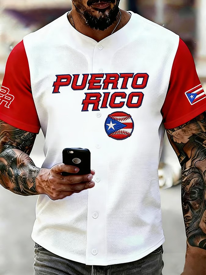 Puerto Rico Artistic Design Baseball Jersey Shirt World Classic 2026 Boricua Creative Style Fan Gear Gift