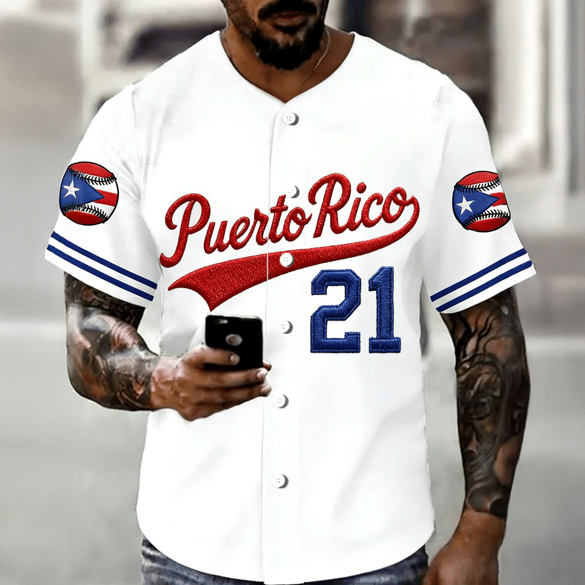 Puerto Rico Baseball 21 Jersey Puerto Rico Baseball Clothes Best Gift For Boyfriend