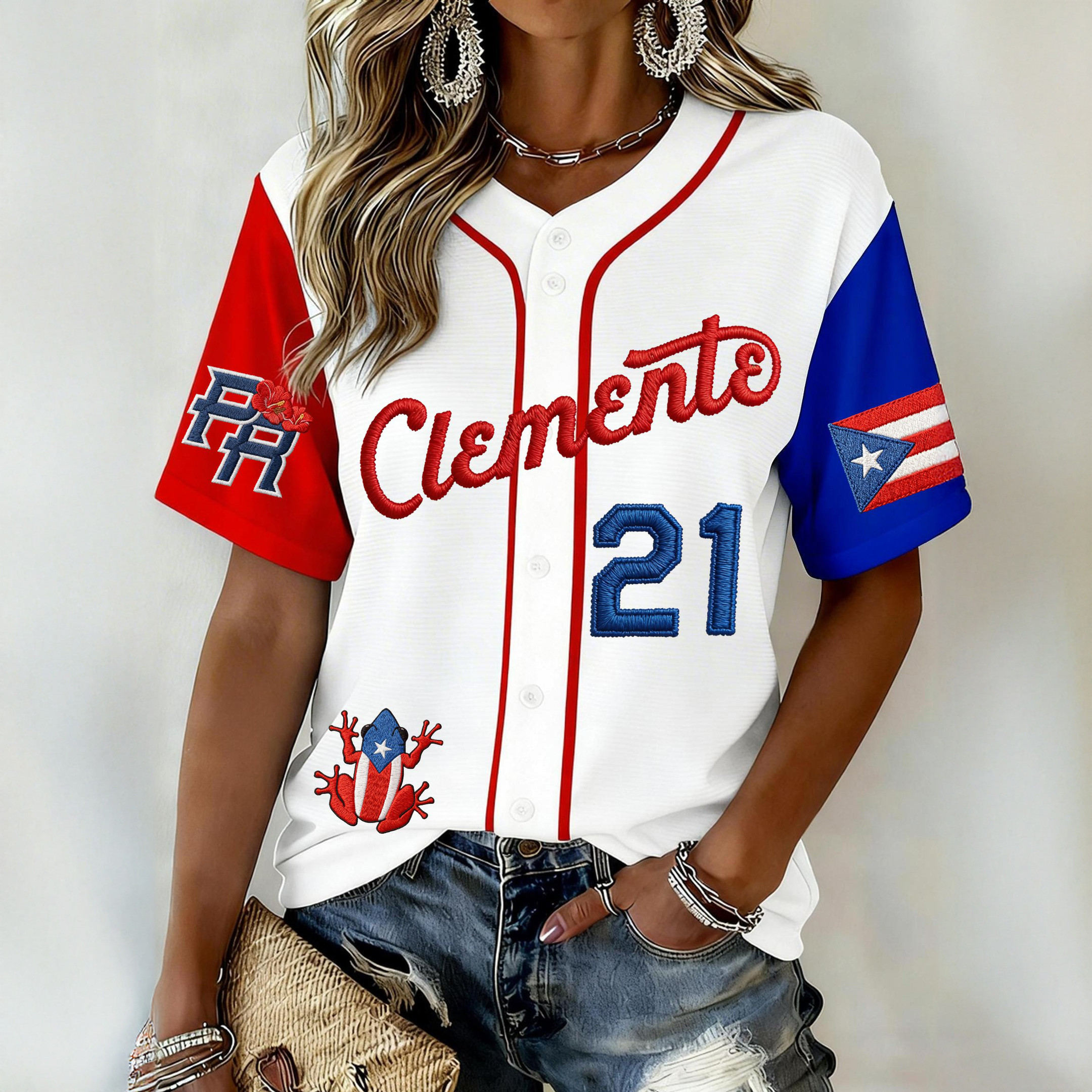 Puerto Rico Baseball 21 Jersey Roberto Clemente Memorial Clothes Cool Gift For Baseball Fans