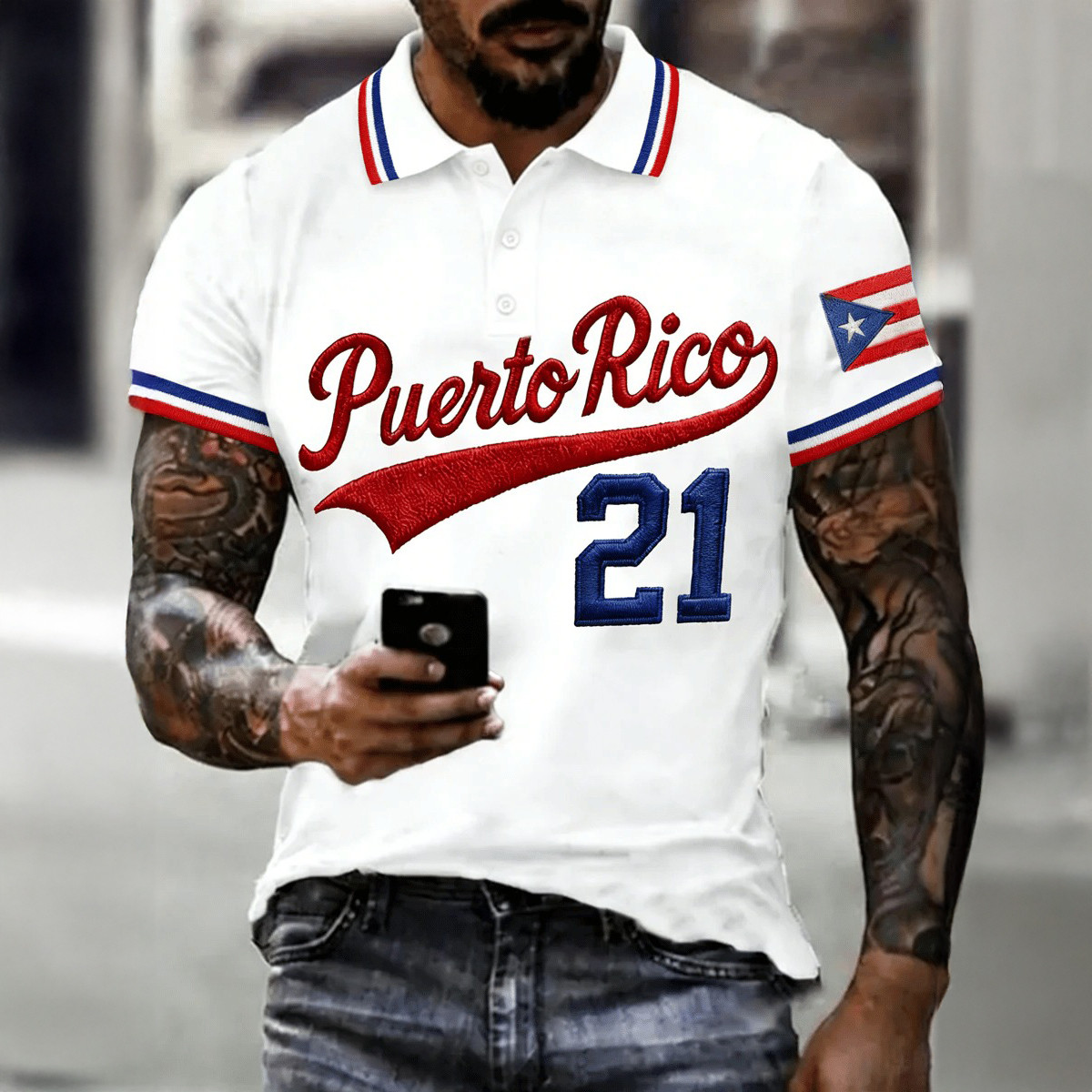 Puerto Rico Baseball 21 Polo Shirt Puerto Rico Baseball Shirt Sport Fan Gift For Husband