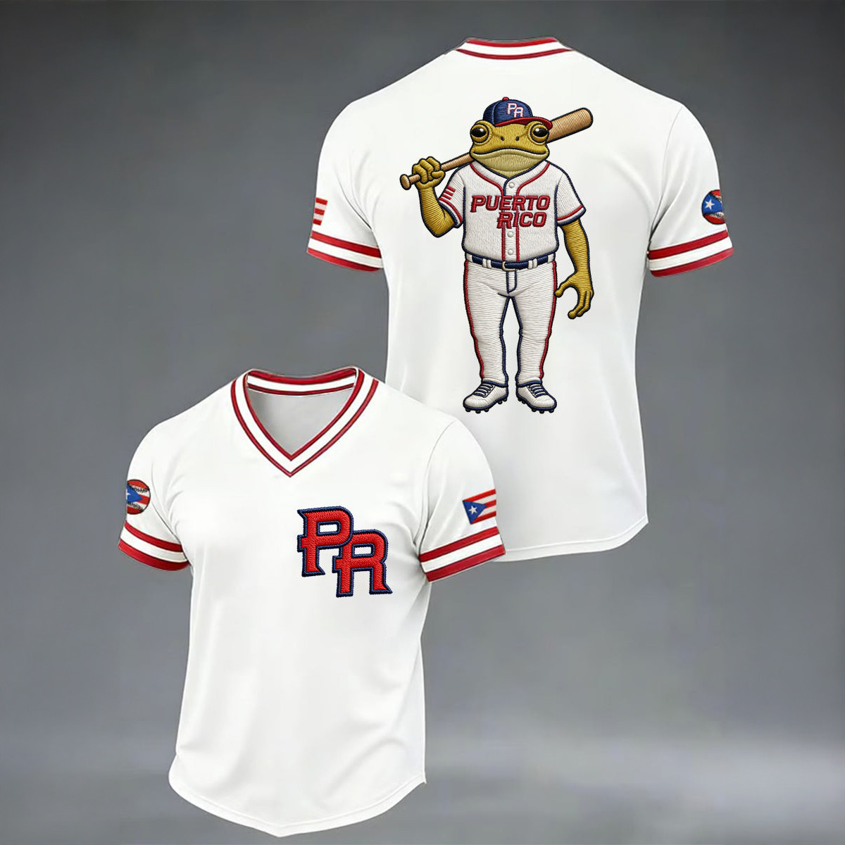 Puerto Rico Baseball Bad Bunny V-Neck Shirt Baseball Clothes Bad Bunny Lover Gift