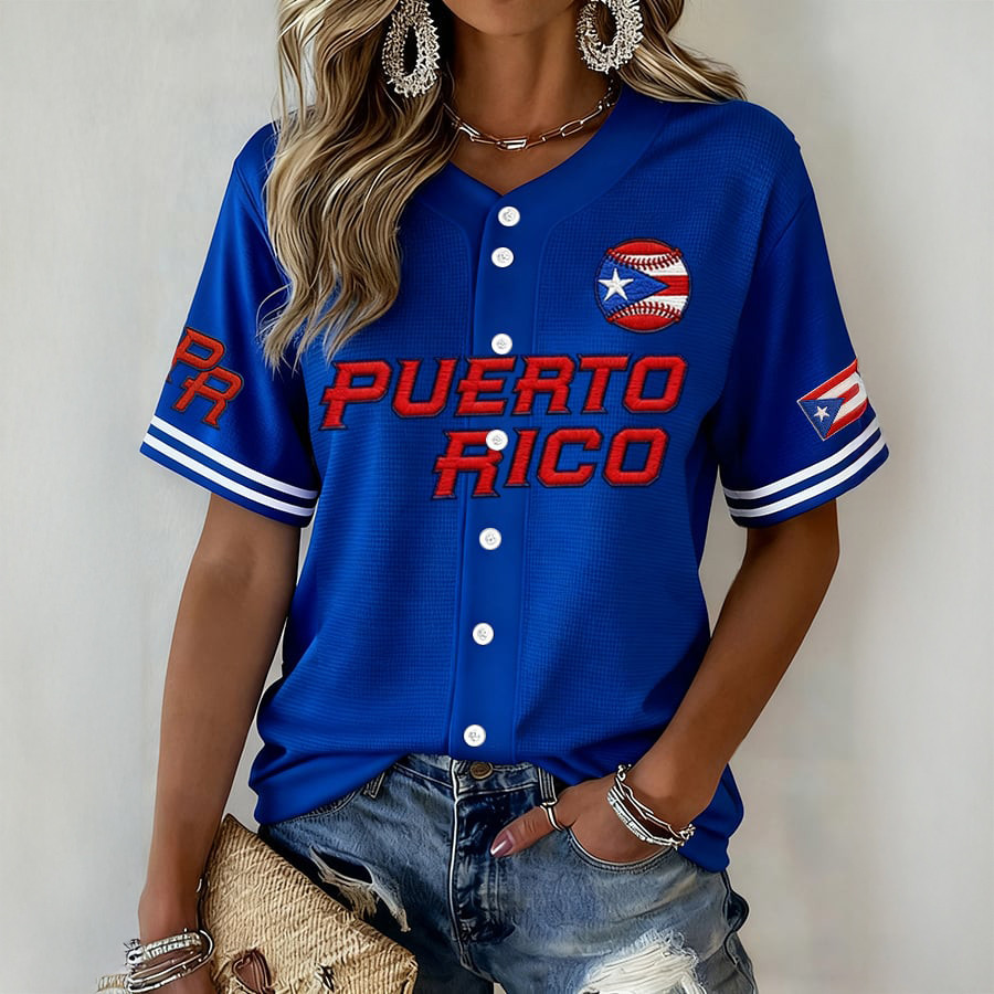 Puerto Rico Baseball Jersey Boricua Baseball Team Clothes Gift For Girlfriend