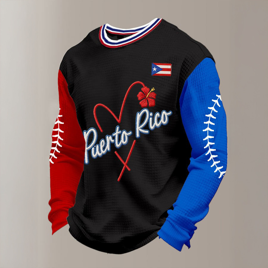 Puerto Rico Baseball Long Sleeve Shirt Game Day Clothing Baseball Fan Gift