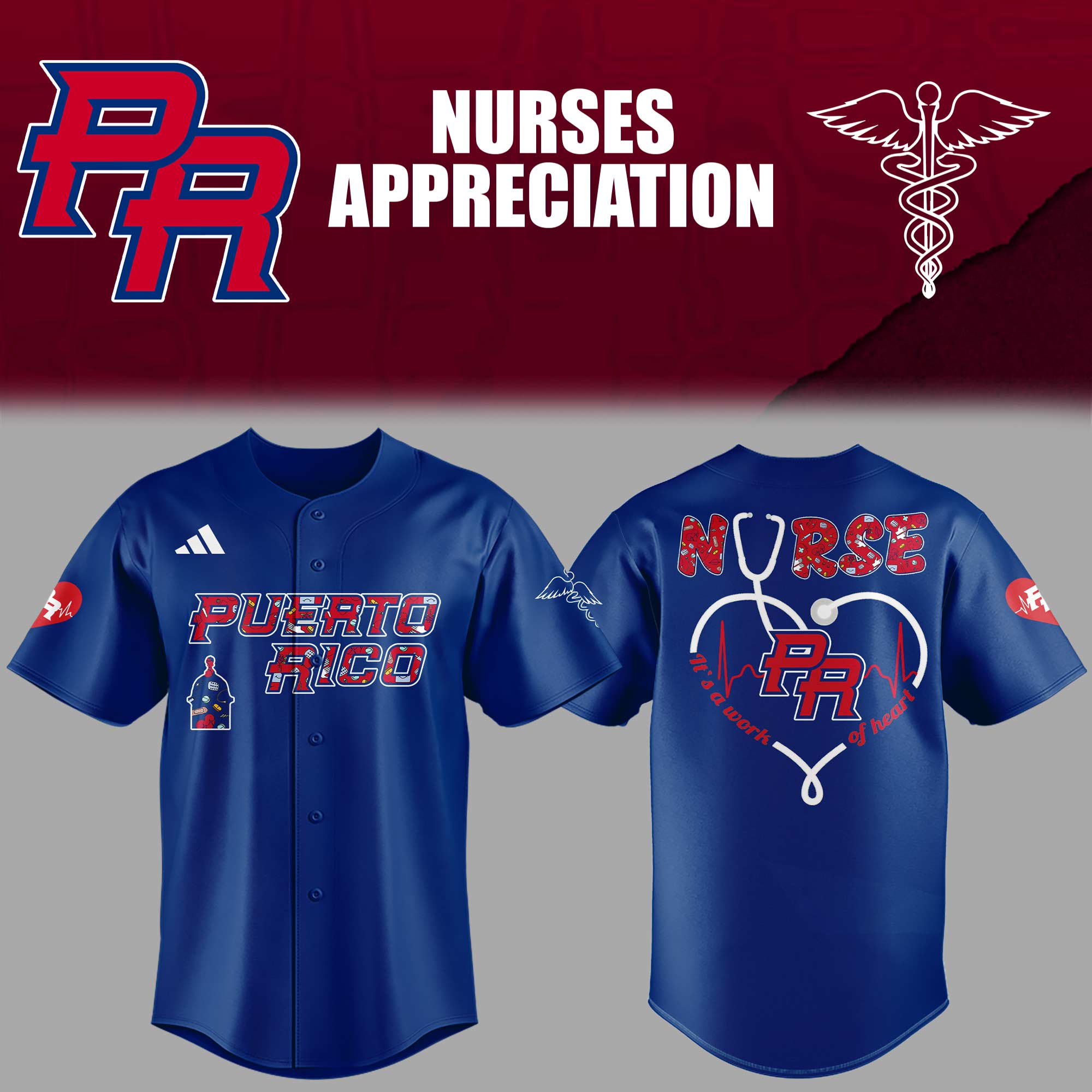 Puerto Rico Baseball Nurse Appreciation Jersey Baseball Gifts Idea