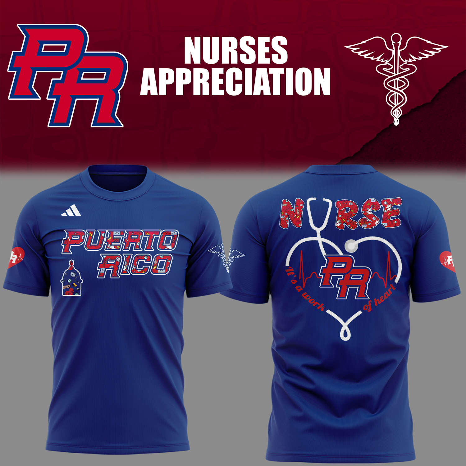 Puerto Rico Baseball Nurse Appreciation T-Shirt Unique Baseball Gifts