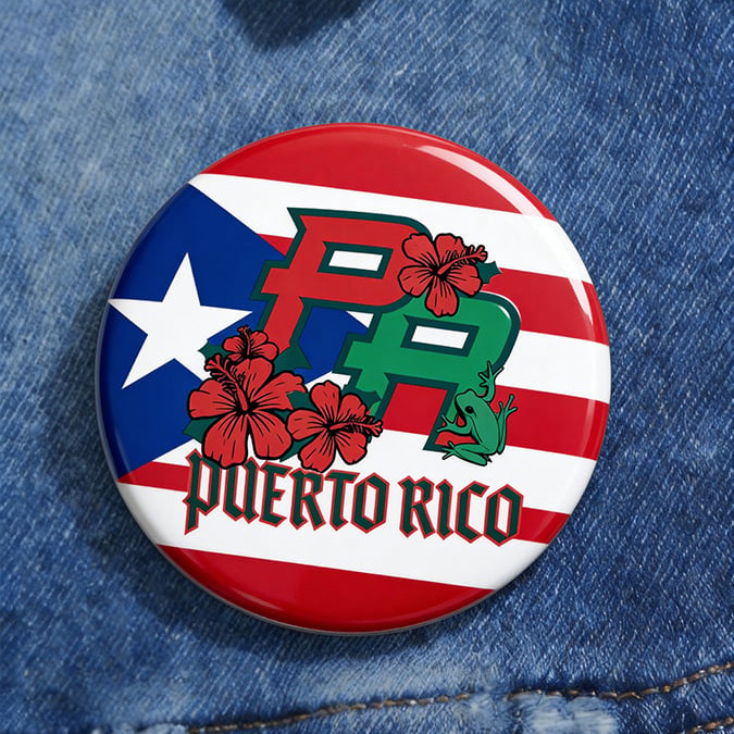 Puerto Rico baseball Team Button Proud Boricua Puerto Rico Baseball Pin Cool Gift For Fans