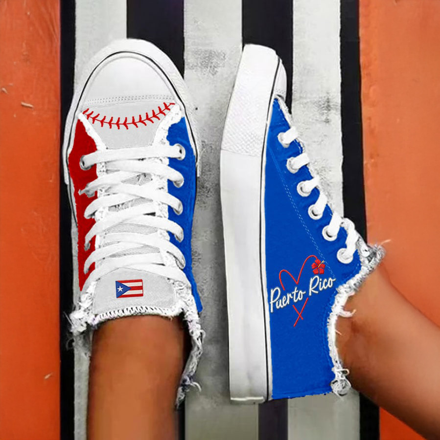 Puerto RIco Baseball Team Sneakers Proud Boricua Baseball Merch Best Fan Gift For Fans