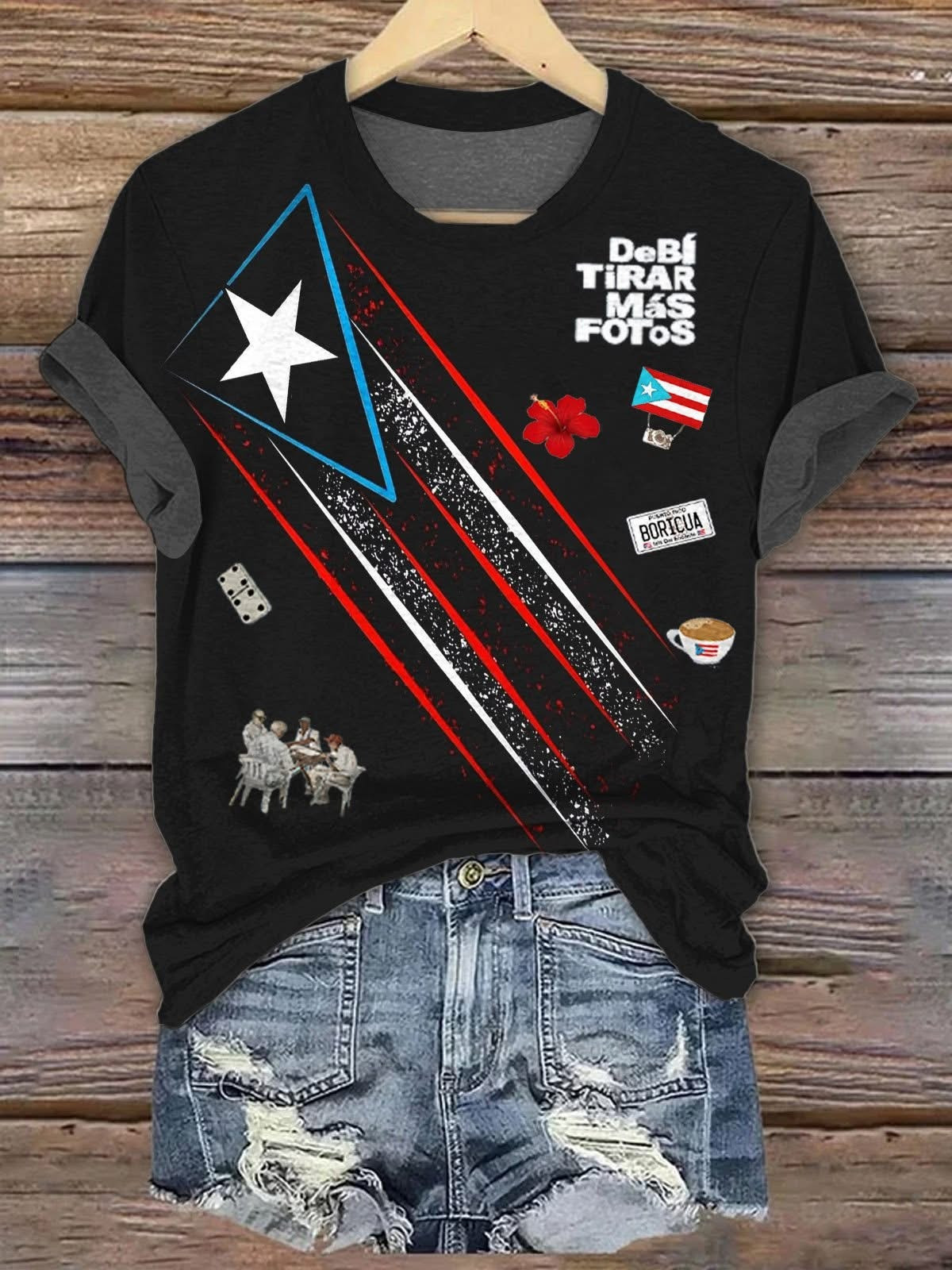 Puerto Rico Flag Debi Tirar Mas Fotos T-Shirt Womens Puerto Rican Gift Ideas