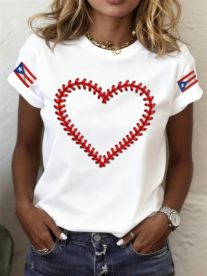 Puerto Rico WBC 2026 Baseball Heart T-Shirt Puerto Rican Flag Fan Gear Best Gift For Puerto Ricans