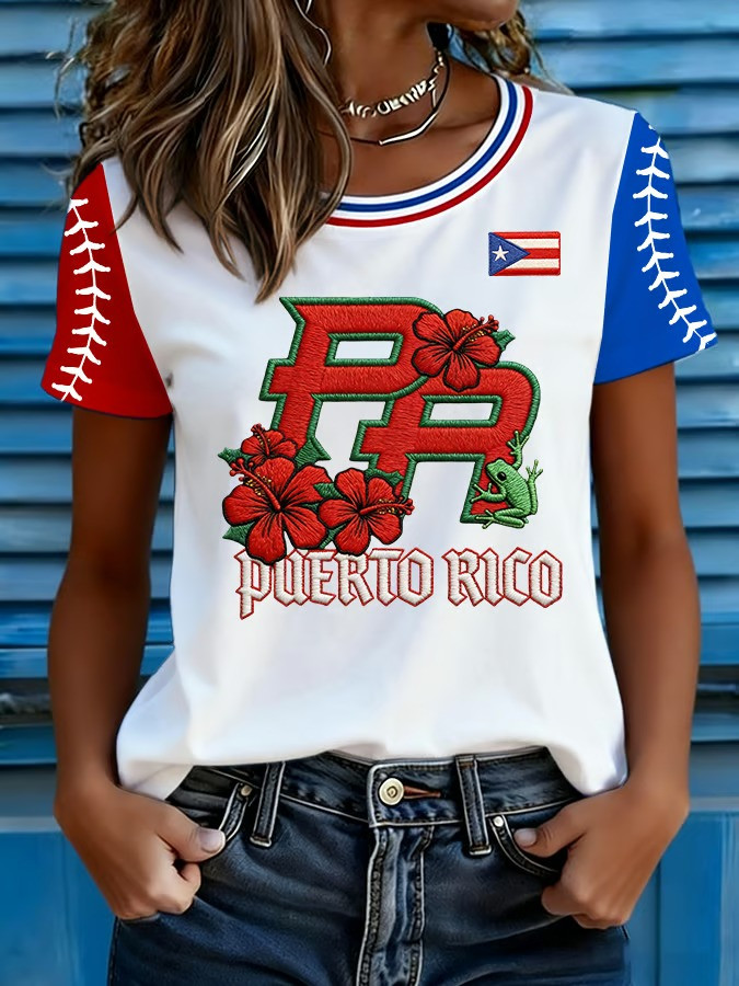 Puerto Rico WBC 2026 PR Hibiscus Baseball T-Shirt Puerto Rican Flag Fan Gear Best Gift For Fans