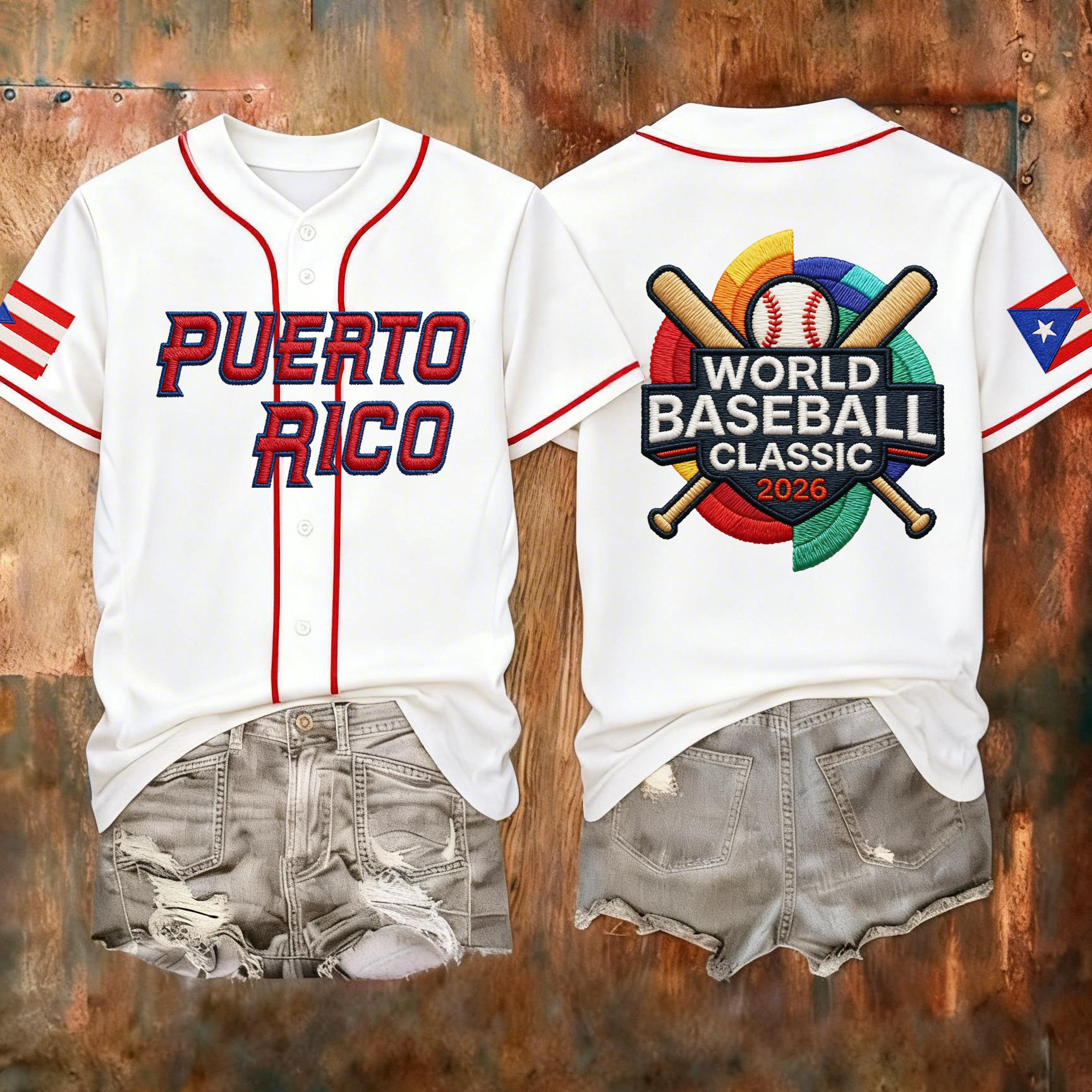 Puerto Rico World Baseball Classic 2026 Jersey Team USA Baseball Clothes Present For Fan