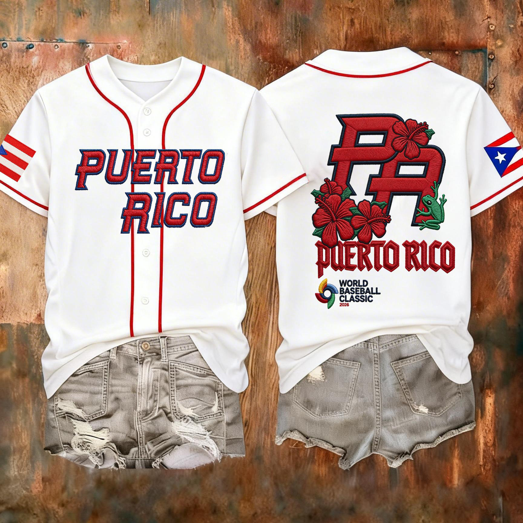 Puerto Rico World Baseball Classic Jersey Baseball Clothes Fan Gift For Girlfriend