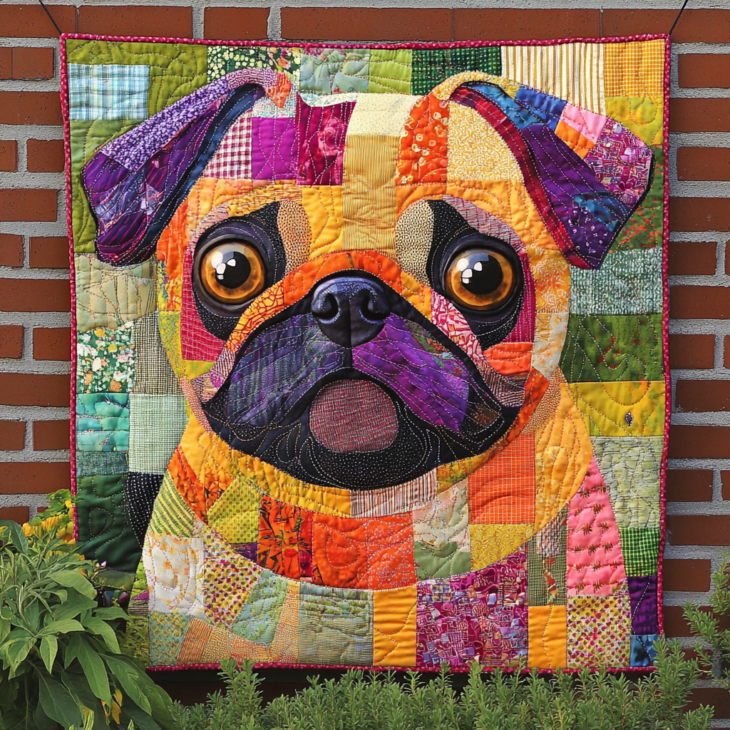 Pug Colors Delight Quilted Blanket Best Christmas Gifts For Dog Lovers