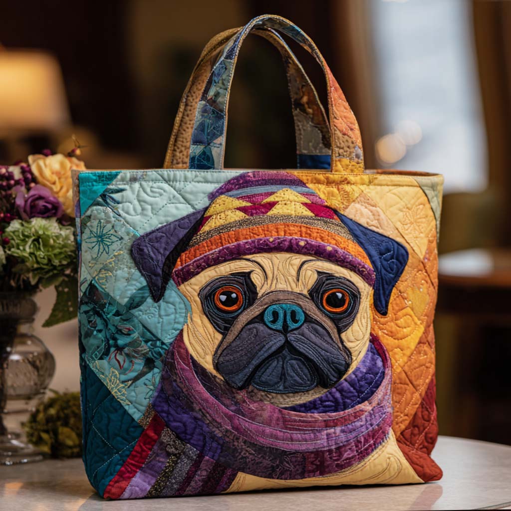 Pug Delight Quilted Tote Bag Pug Gifts Near Me