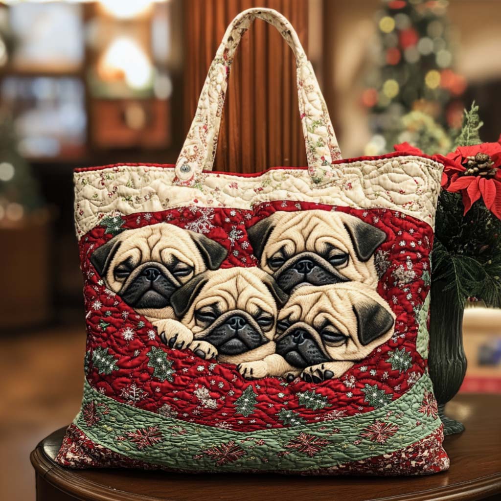 Pug Dream Quilted Tote Bag Pug Gifts For Him