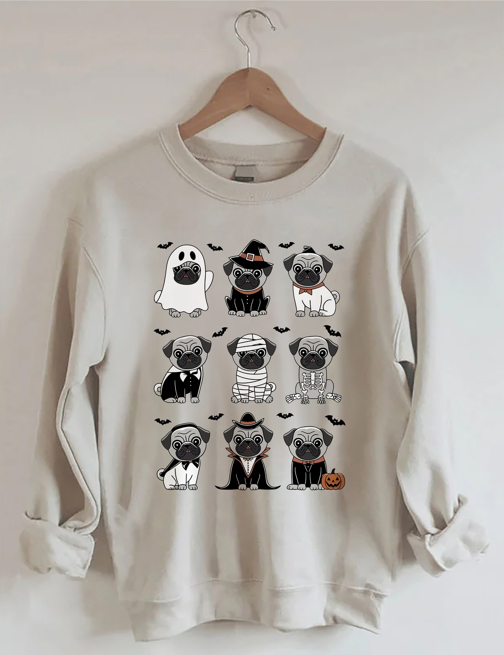 Pug Halloween Sweatshirt Animal Themed Holiday Clothing Gifts For Pug Lovers