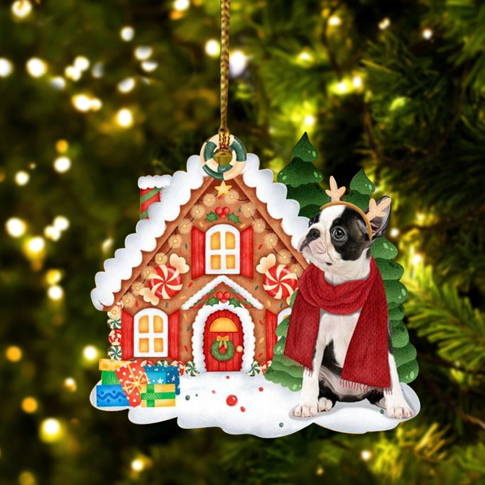 Pug Reindeer With House Christmas Ornament 2024 Christmas Tree Decorations Pug Lovers Gifts