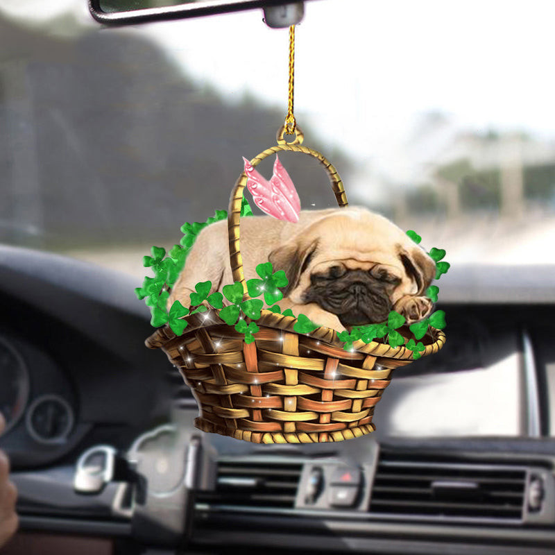 Pug Sleeping Lucky Fairy Pet Ornaments Car Hanging Accessories Ornament
