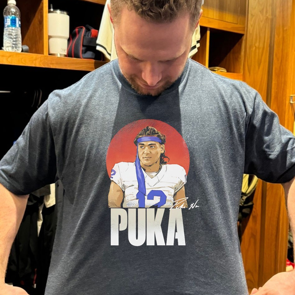 Puka Nacua Los Angeles Football Headband Autographed Vintage Shirt Rams Merch Puka Nacua Los Angeles Football Headband Autographed Vintage Shirt Rams Merch